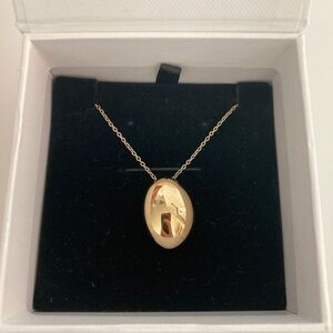 Mejuri Oval Pendant Necklace – 18K Gold Vermeil – 20" Chain – Box & Pouch